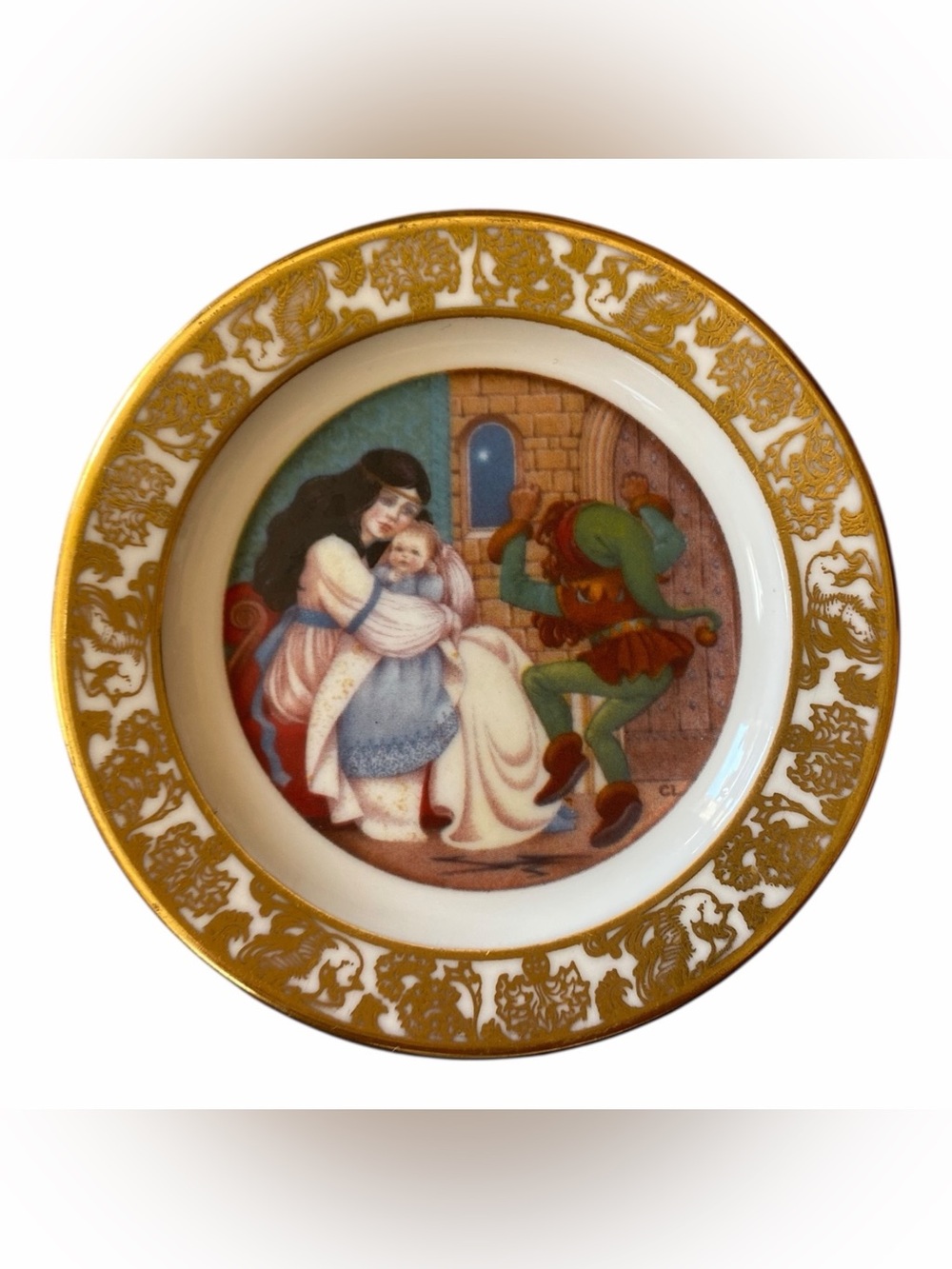 Franklin Porcelain Rumpelstiltskin 3” Mini Plate Carol Lawson Fairy Tales 1982